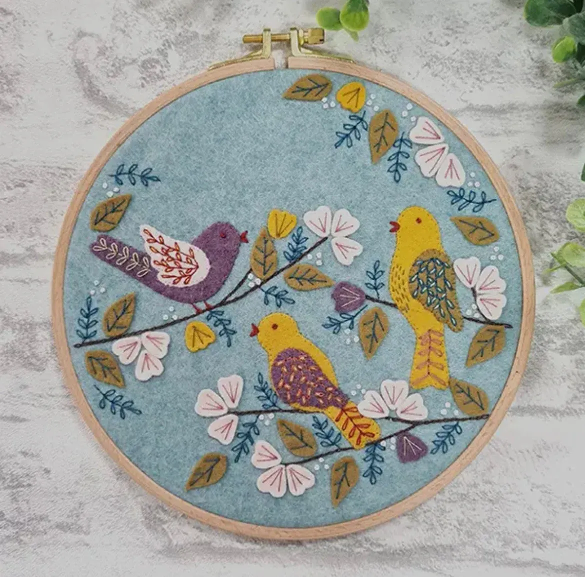 Dawn Chorus Applique Hoop Embroidery Craft Kit Gift, Bird Embroidery Craft Gift, Bird Lovers Gift, Birthday, Mothers Day Gift