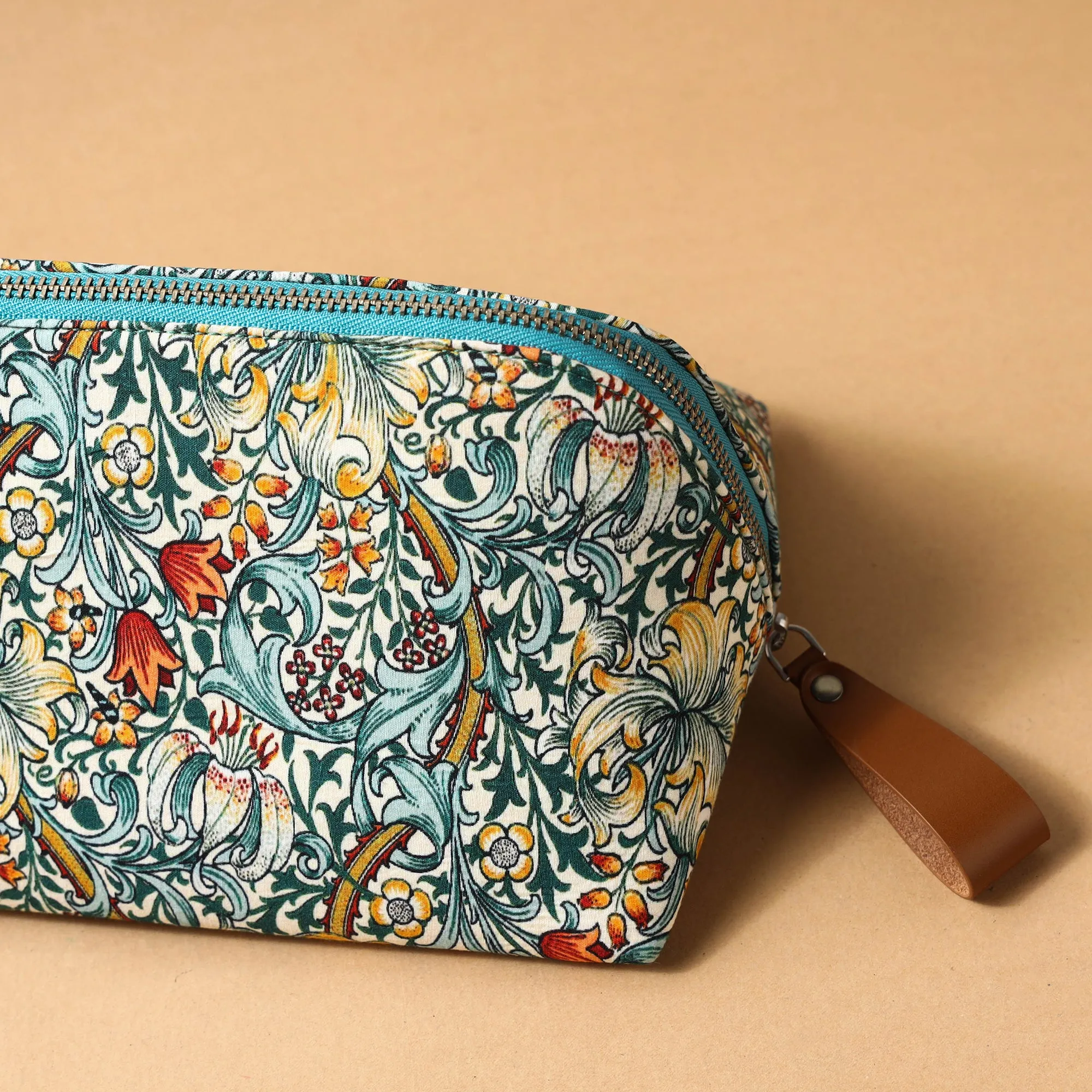 Multicolor - Floral Printed Handcrafted Multipurpose Toiletry Pouch