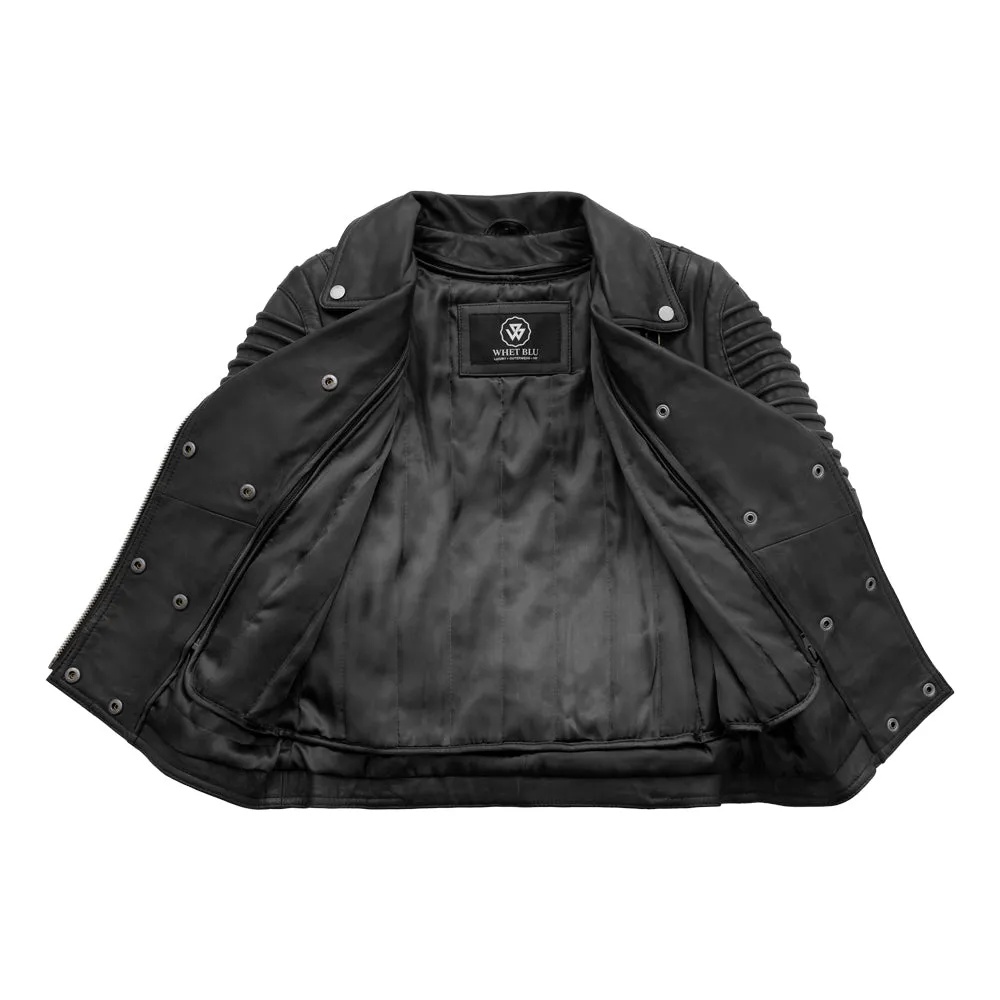 Queens Women's Fashion Leather Jacket Black (POS)