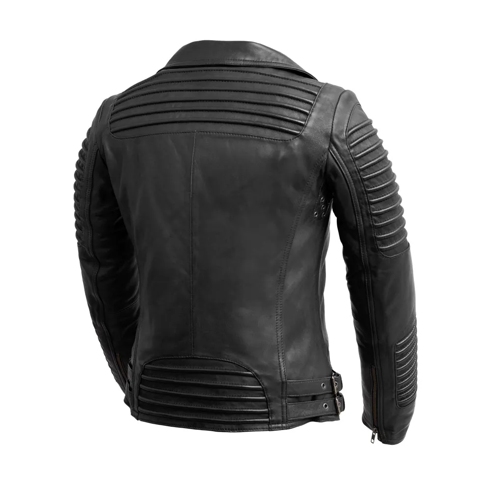 Queens Women's Fashion Leather Jacket Black (POS)