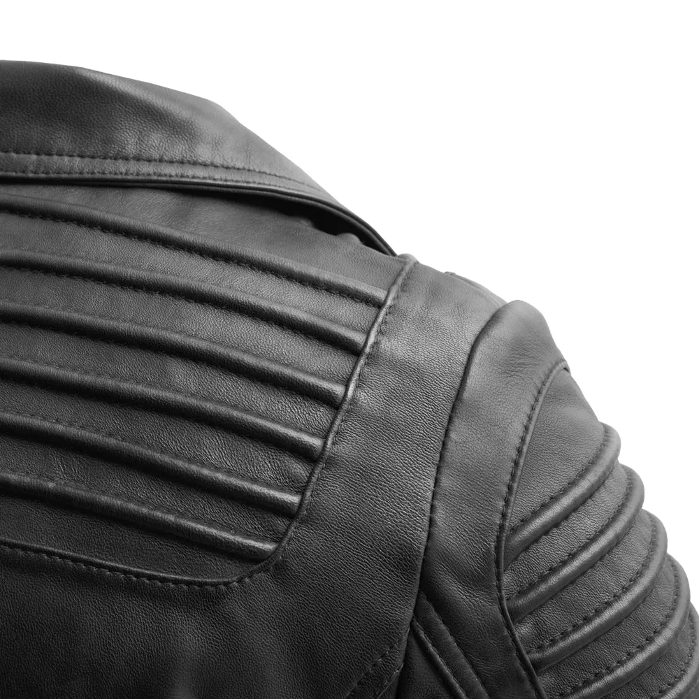 Queens Women's Fashion Leather Jacket Black (POS)